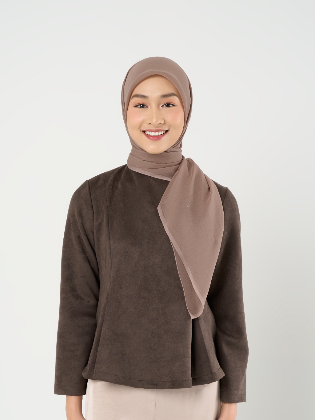 Ayara Embroidery - Hijab Segiempat Bordir Bunga Crystal