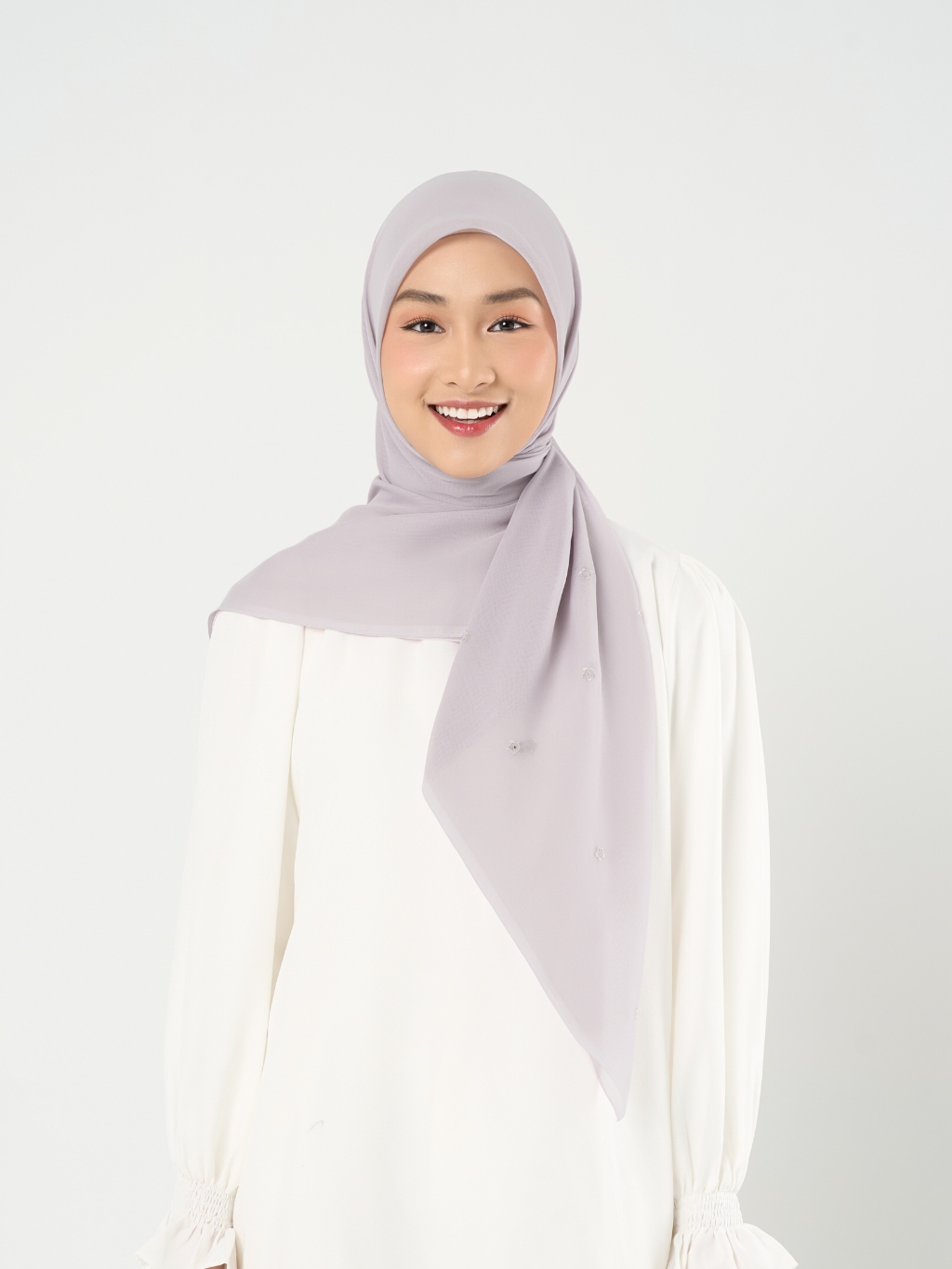 Ayara Embroidery - Hijab Segiempat Bordir Bunga Crystal