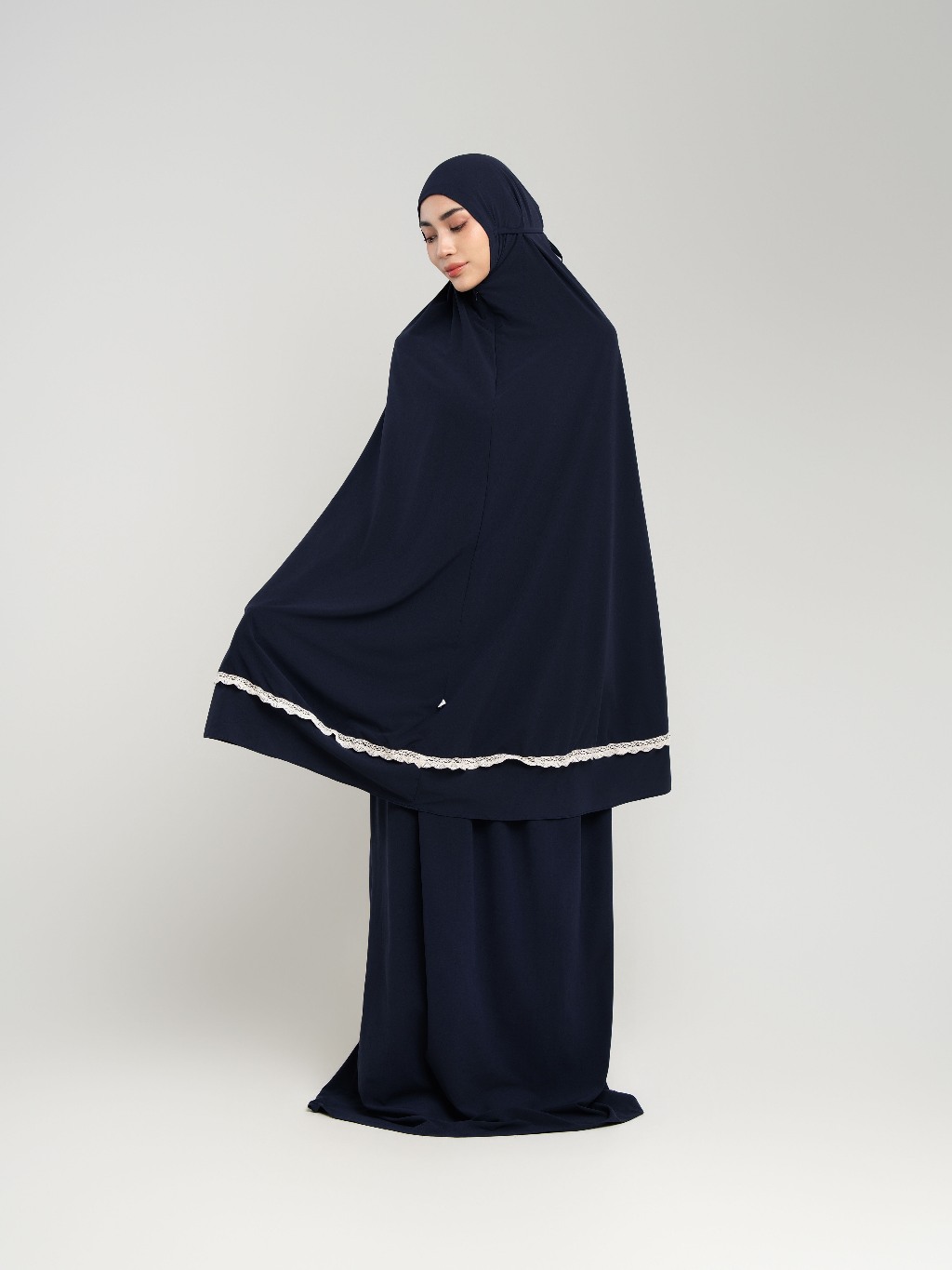 Samara Lace 1 tone Prayer Set - Mukena Travel Premium
