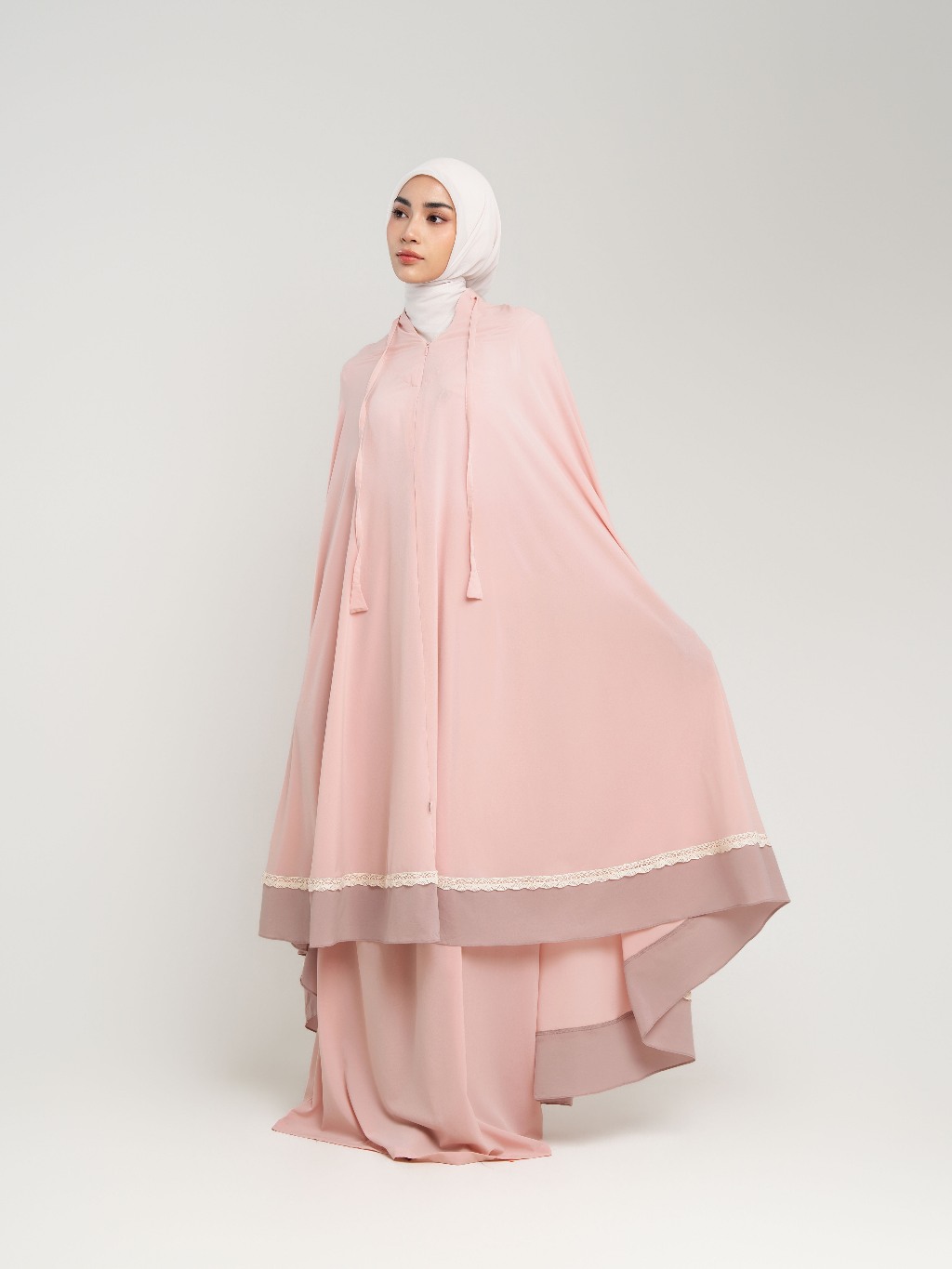 Samara Lace 2 tone Prayer Set - Mukena Travel Premium
