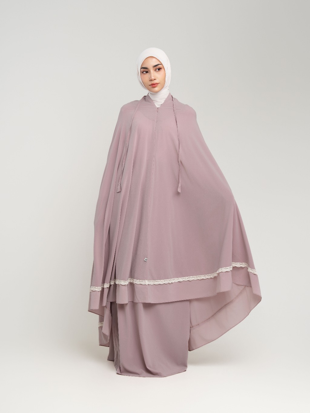 Samara Lace 1 tone Prayer Set - Mukena Travel Premium