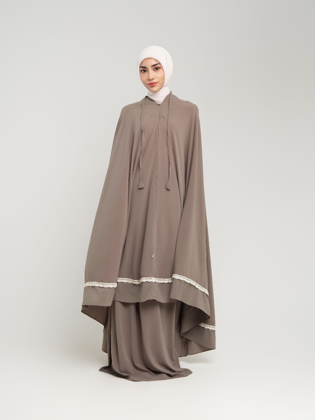 Samara Lace 1 tone Prayer Set - Mukena Travel Premium