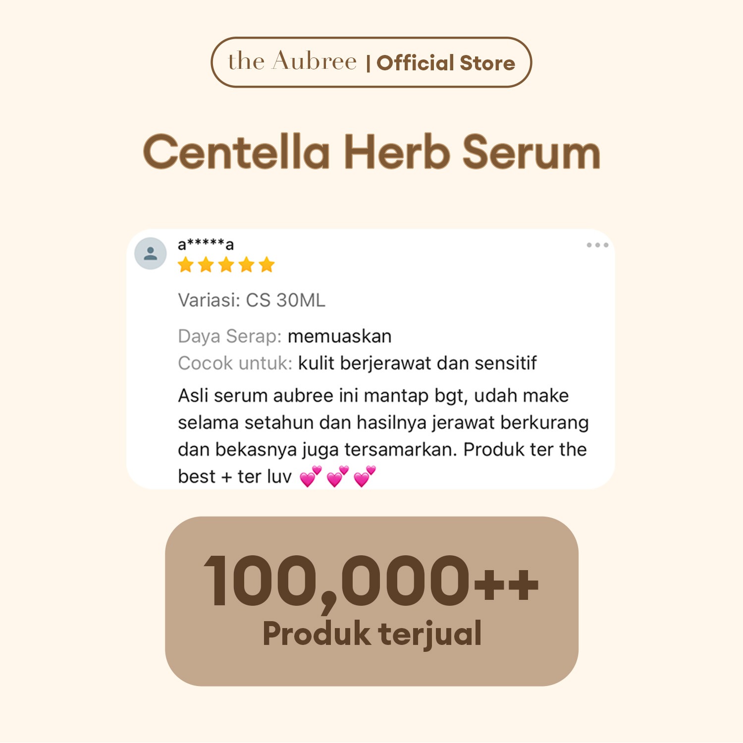 The Aubree Centella Herb Serum 30 ml Serum Anti Jerawat