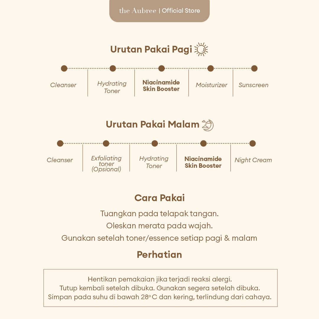 The Aubree Niacinamide Skin Booster 30mL Serum Pencerah Wajah