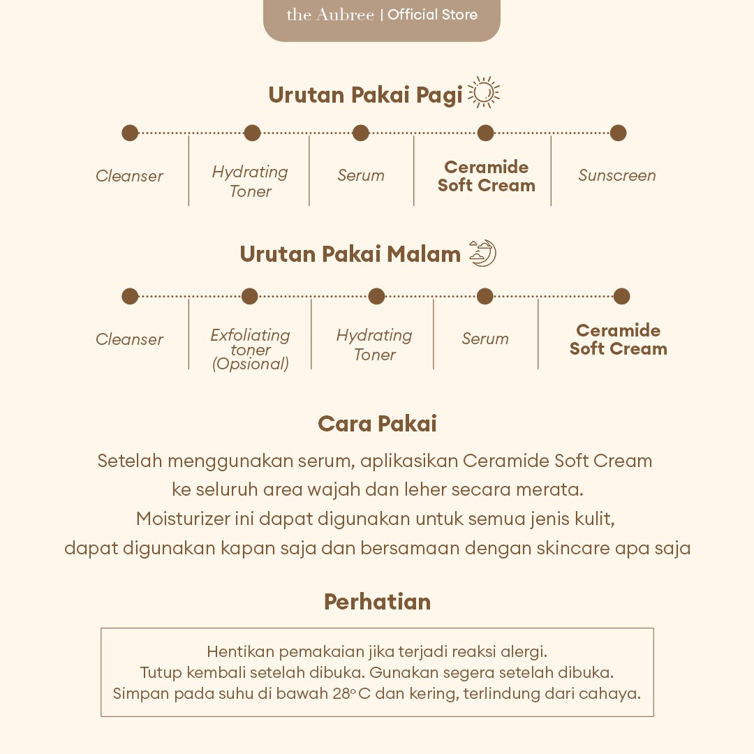 The Aubree Ceramide Soft Cream Pelembap Kulit Kering 40gr