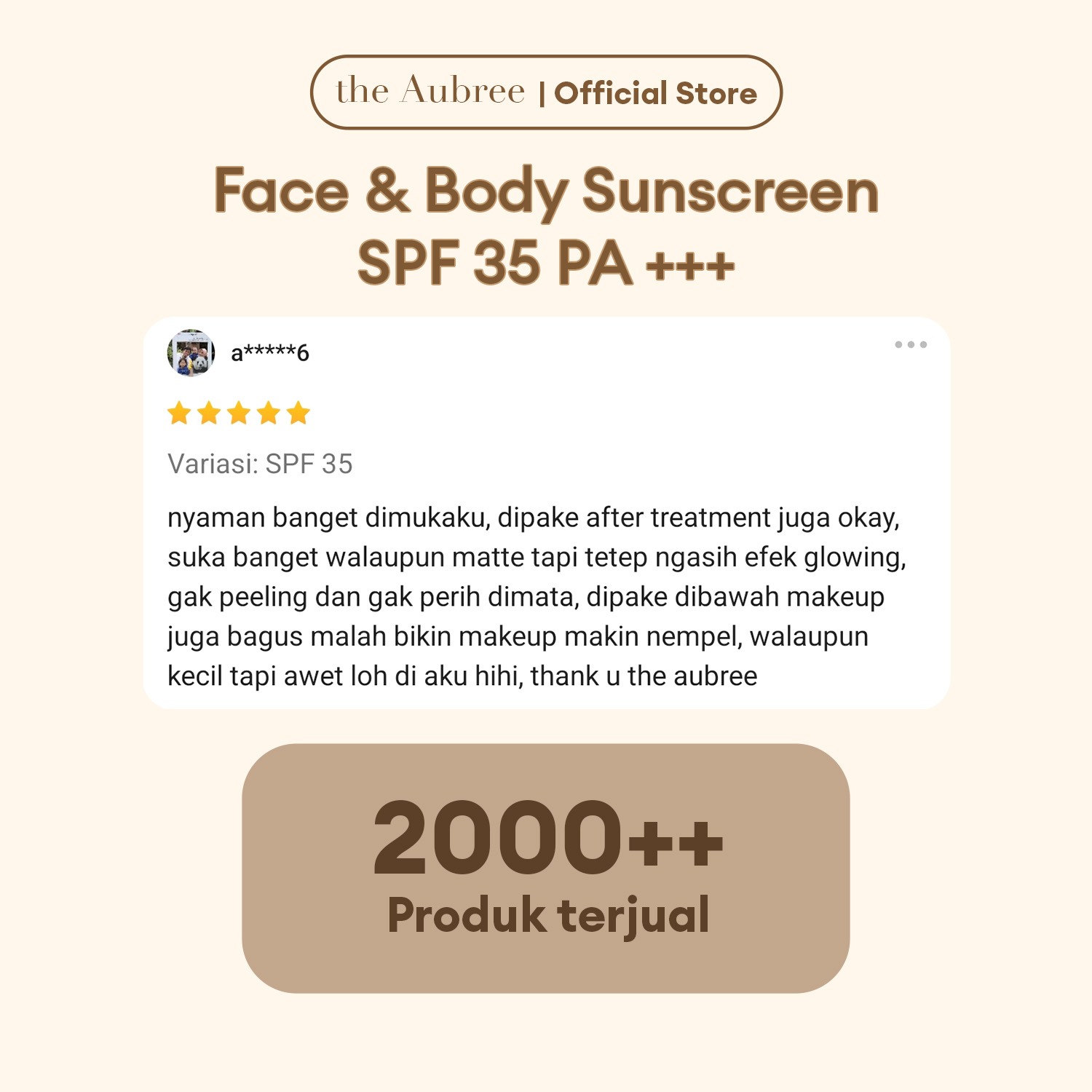 The Aubree Face & Body Sunscreen SPF 35 PA +++