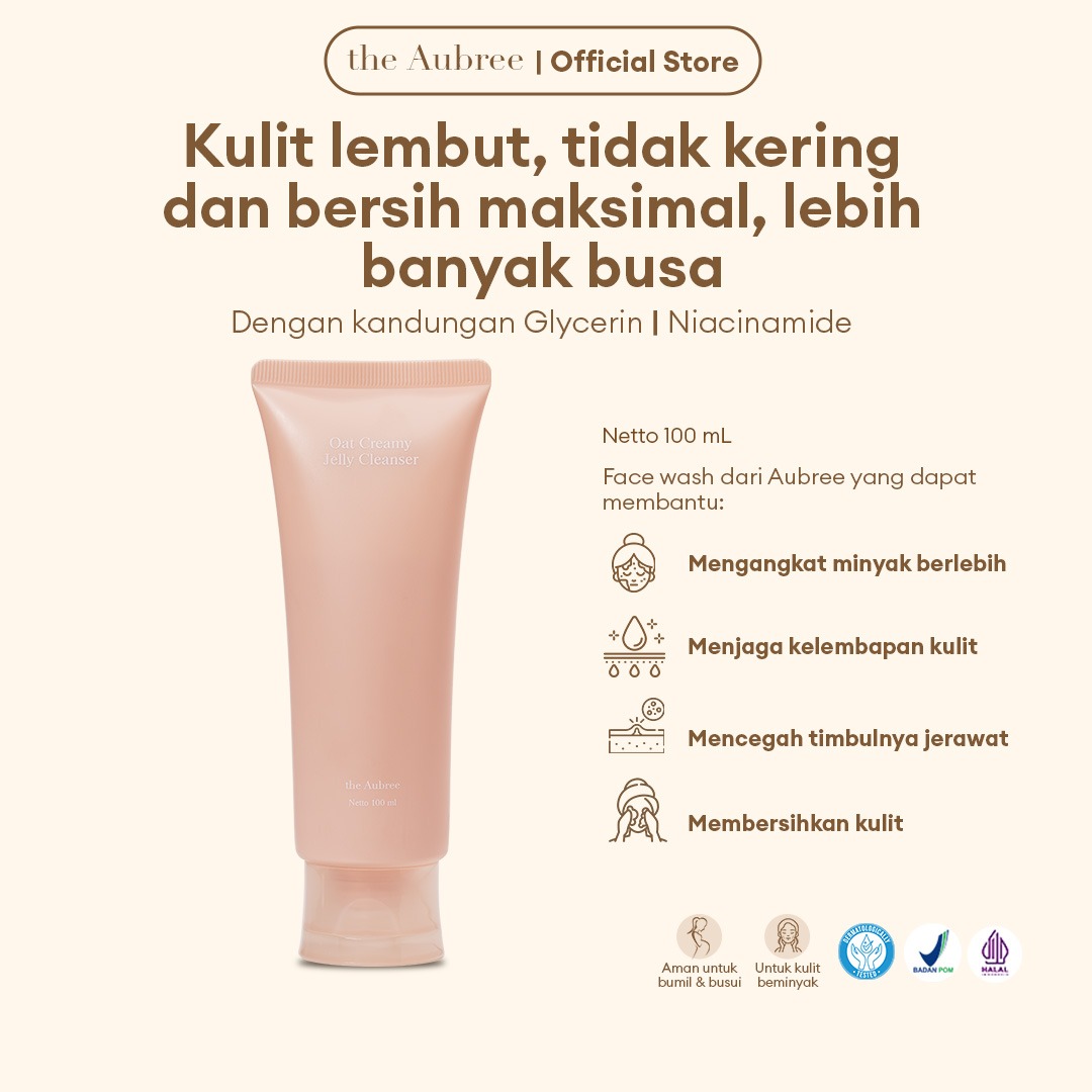 The Aubree Oat Creamy Jelly Cleanser Sabun Pencuci Wajah 100mL