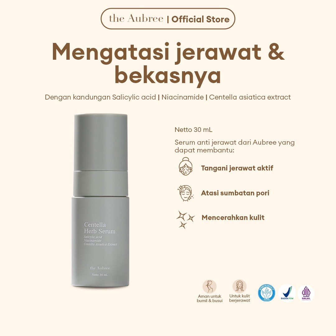 The Aubree Centella Herb Serum 30 ml Serum Anti Jerawat