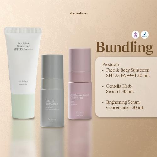 The Aubree PAKET Face & Body Sunscreen SPF 35 PA +++ 30 ml + Centella Herb Serum 30 ml + Brightening Serum Concentrate 30 ml