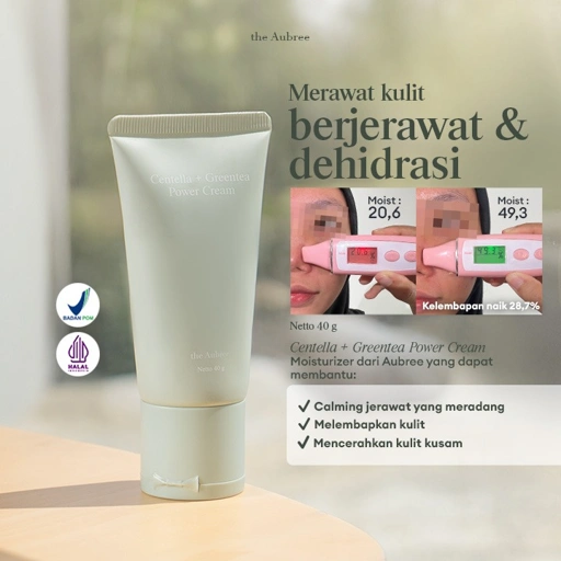 Image of The Aubree Centella + Greentea Power Cream New Formula 40gr Pelembap Kulit Berminyak