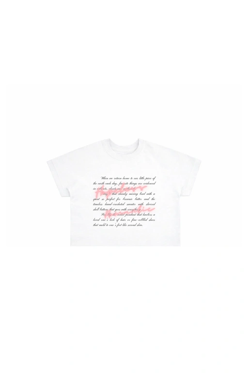 Image of Valentines Hopeless Romantic - Crop White Tee