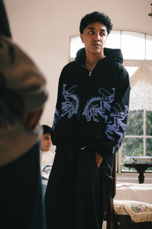 Image of SIENNA ZIPPER HOODIE BLACK