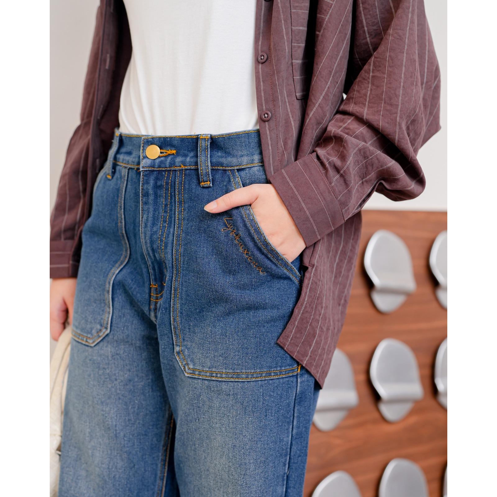 Zysku Xena | Minor Defect | Alma Straight Jeans - 3 Warna | Celana Denim Lurus Longgar