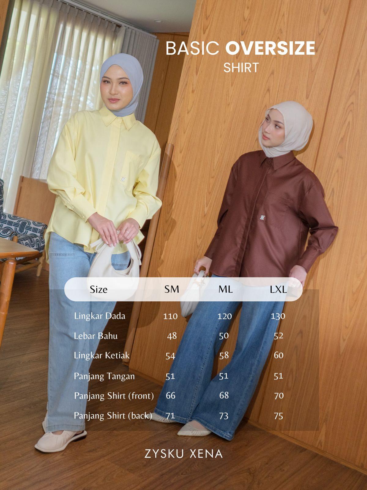 Zysku Xena | Minor Defect | Basic Oversized Shirt - 15 Warna | Kemeja Kerja Polos Kantor Wanita Lengan Panjang Anti Kusut