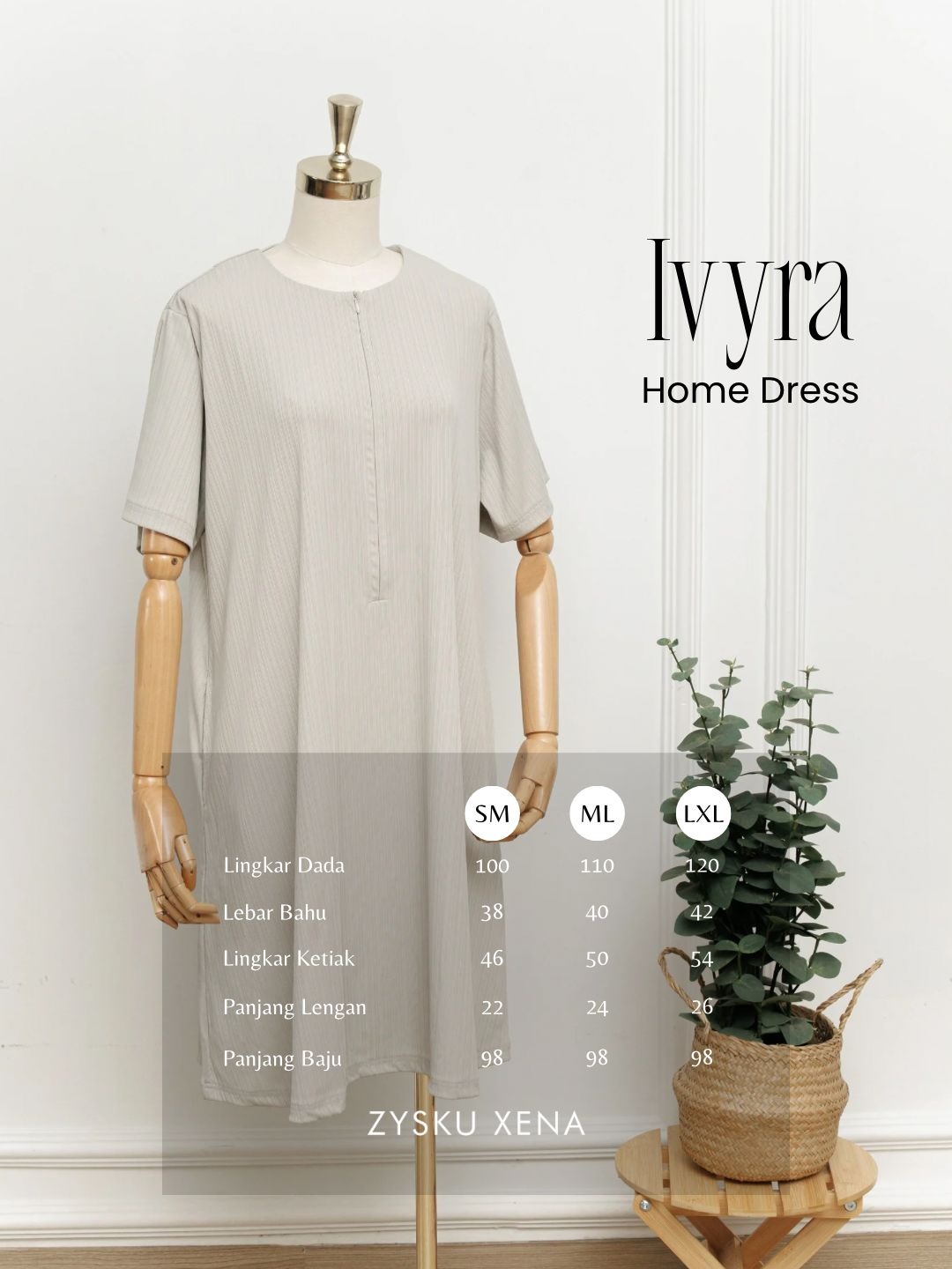 Zysku Xena | Ivyra Home Dress | Home Dress Lengan Pendek Busui Friendly