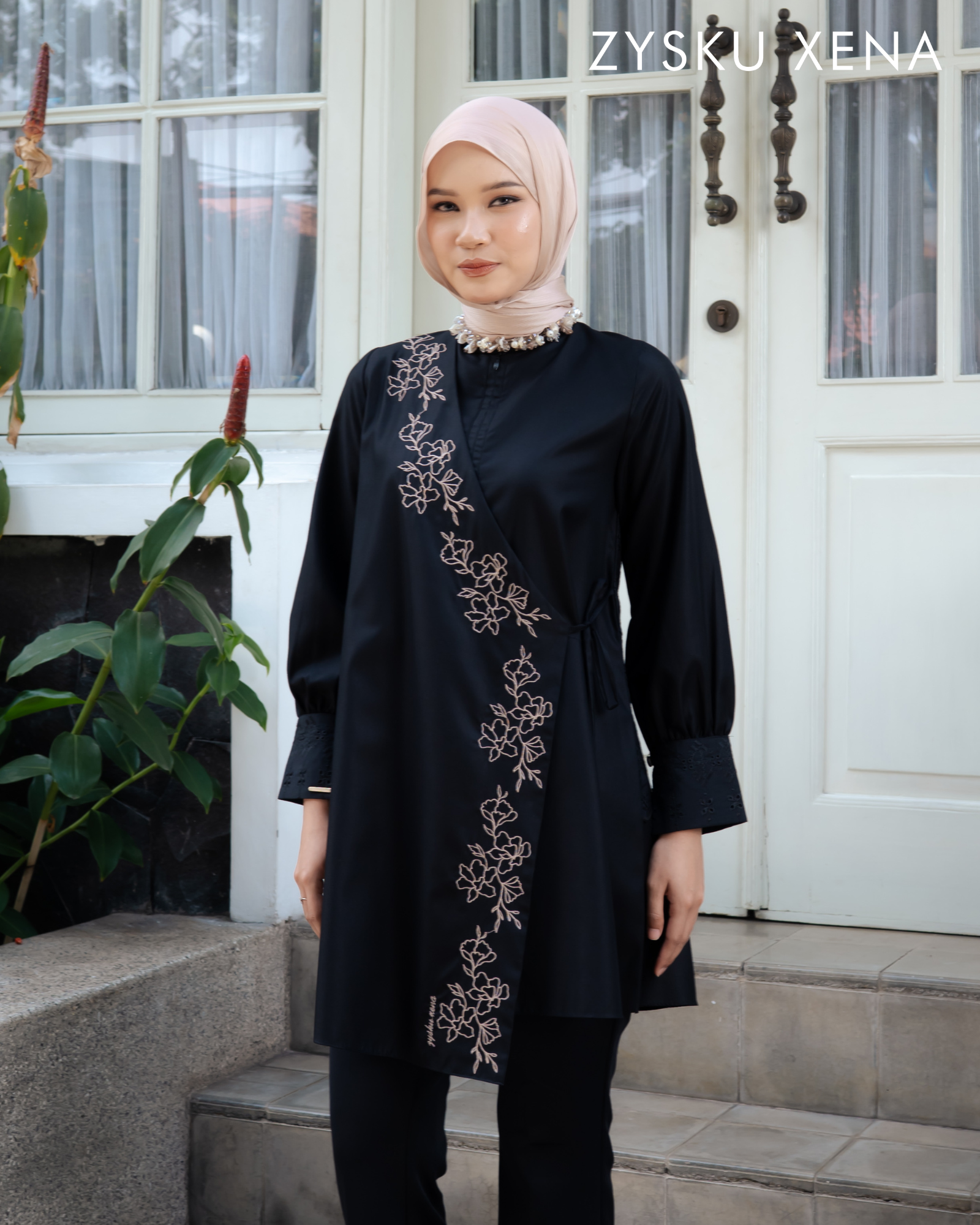 Zysku Xena | Mirae Tunic - 3 Warna | Sarimbit Polos Bordir Atasan Busui Friendly