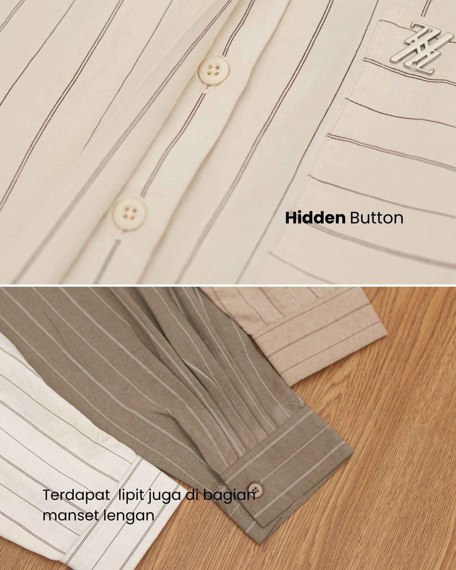 Zysku Xena - Ruelle One Set - 6 Warna | Setelan Kemeja dan Rok Salur Oversize