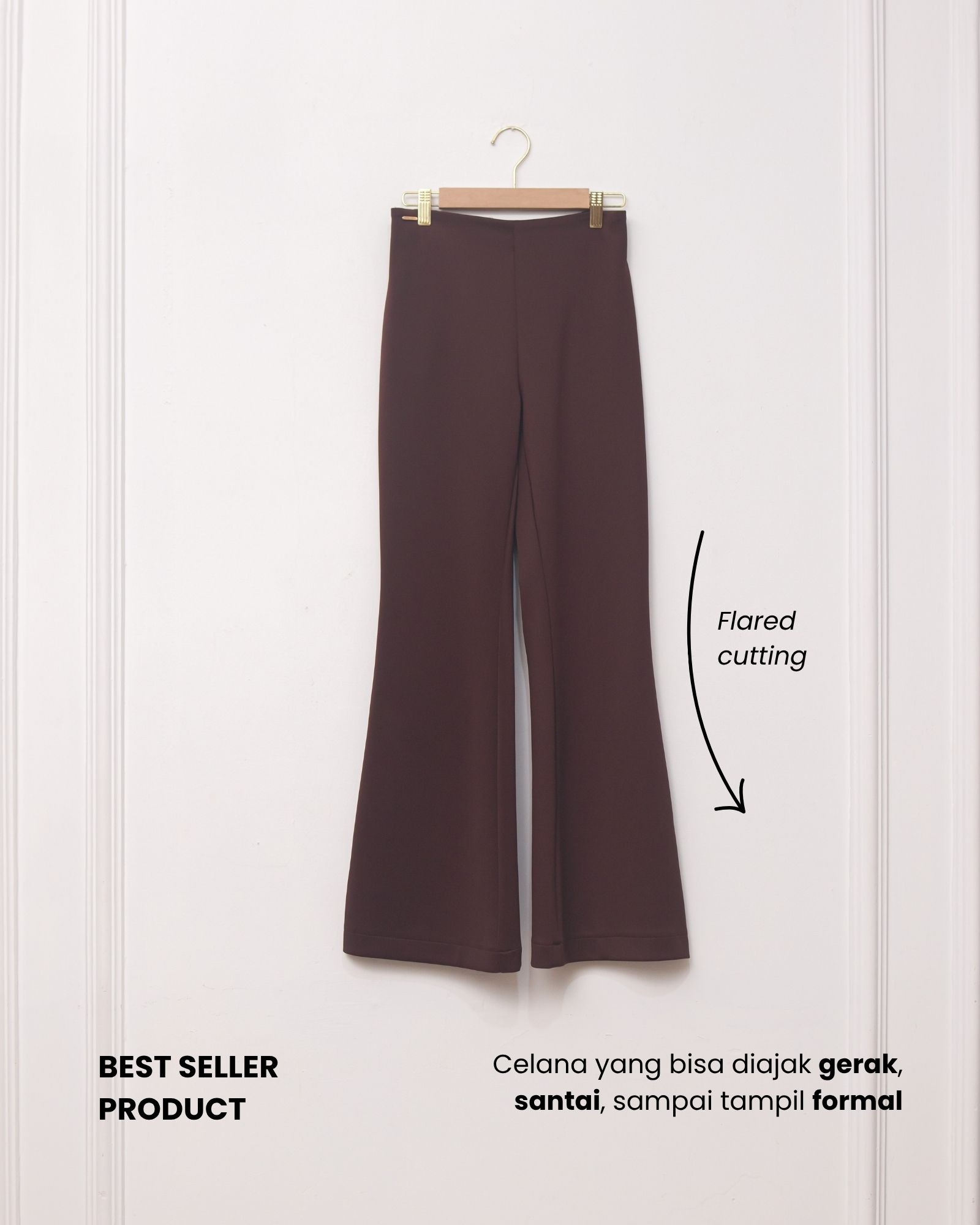 Zysku Xena | Alya Pants | Minor Defect | Celana Panjang Kantor Wanita Flare Cutbray Scuba