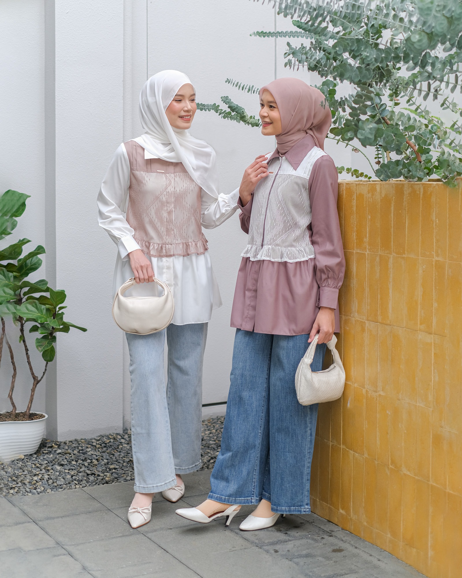 Zysku Xena | Ravine Lace Overlay Shirt - 3 Warna | Kemeja Kantor Formal Wanita Lengan Panjang