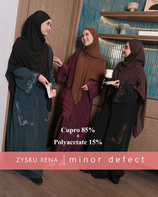 Zysku Xena | Minor Defect | Khaliyah Abaya - 6 Warna | Gamis Syari Cupro ANTI UV Bordir x Nisacookie
