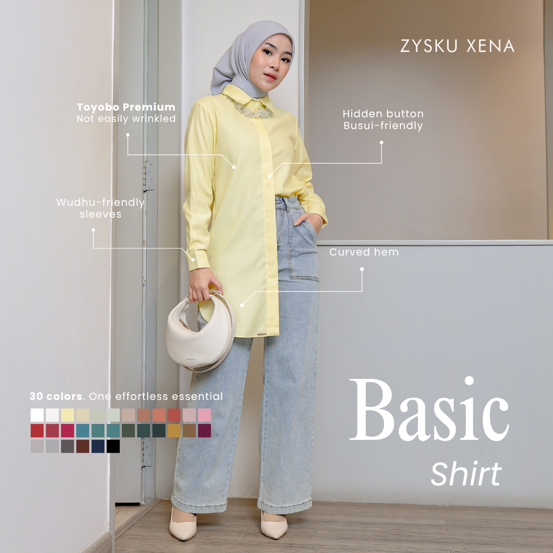 Zysku Xena | Basic Shirt 16 Warna - Color Group 1 | Kemeja Kerja Polos Kantor Wanita Lengan Panjang