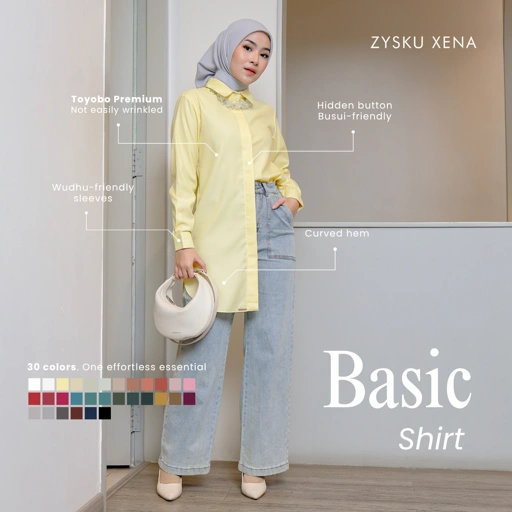 Zysku Xena | Basic Shirt 16 Warna - Color Group 1 | Kemeja Kerja Polos Kantor Wanita Lengan Panjang
