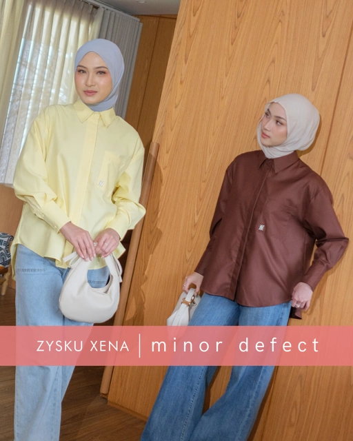 Zysku Xena | Minor Defect | Basic Oversized Shirt - 15 Warna | Kemeja Kerja Polos Kantor Wanita Lengan Panjang Anti Kusut