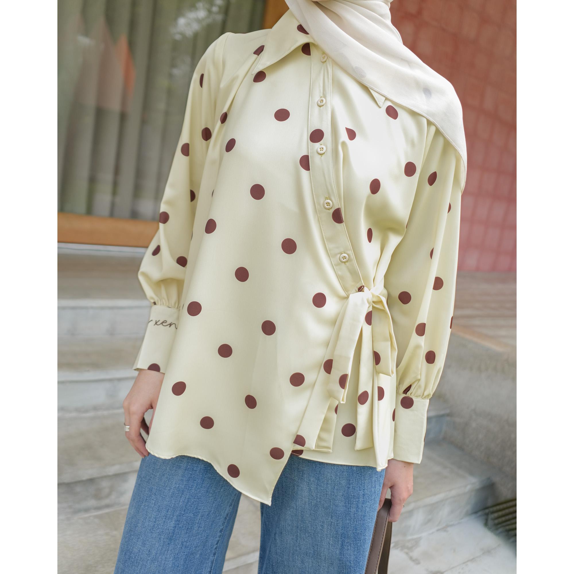 Zysku Xena | Minor Defect | Nerine Blouse | Atasan Kemeja Polkadot Casual
