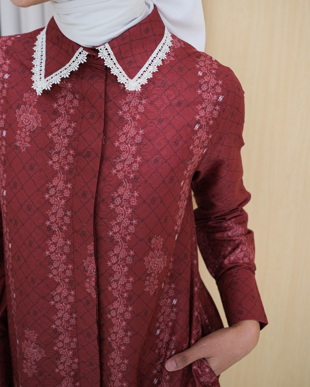 Zysku Xena | Saka Tunic | Kemeja Tunik Agustusan Kerja Motif Kantor Wanita Lengan Panjang
