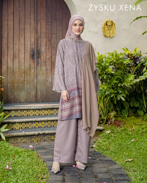 Image of Zysku Xena | Samira Tunic - 3 Warna | Sarimbit Atasan Kancing Depan Busui Friendly