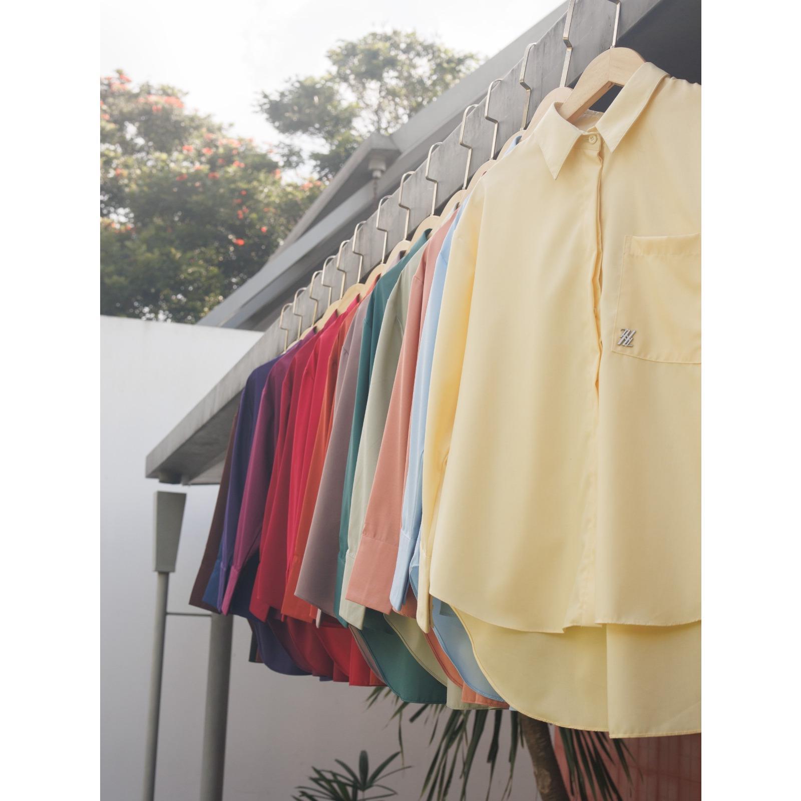 Zysku Xena | Minor Defect | Basic Oversized Shirt - 15 Warna | Kemeja Kerja Polos Kantor Wanita Lengan Panjang Anti Kusut