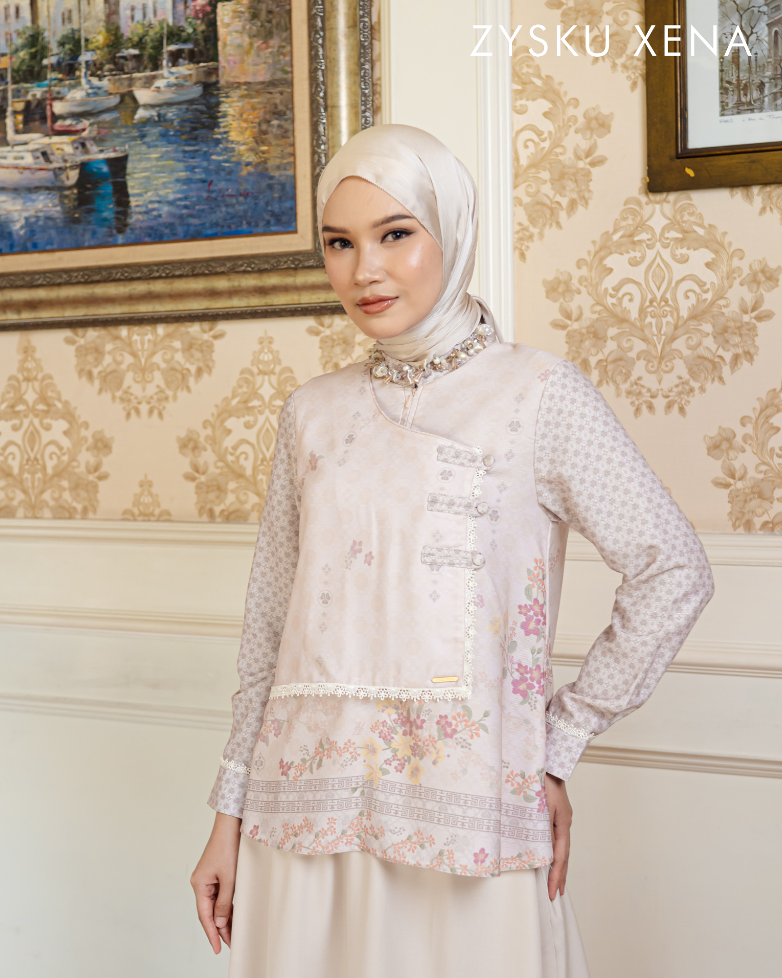 Zysku Xena | Ruyi Blouse - 3 Warna | Sarimbit Atasan Kancing Depan Busui Friendly