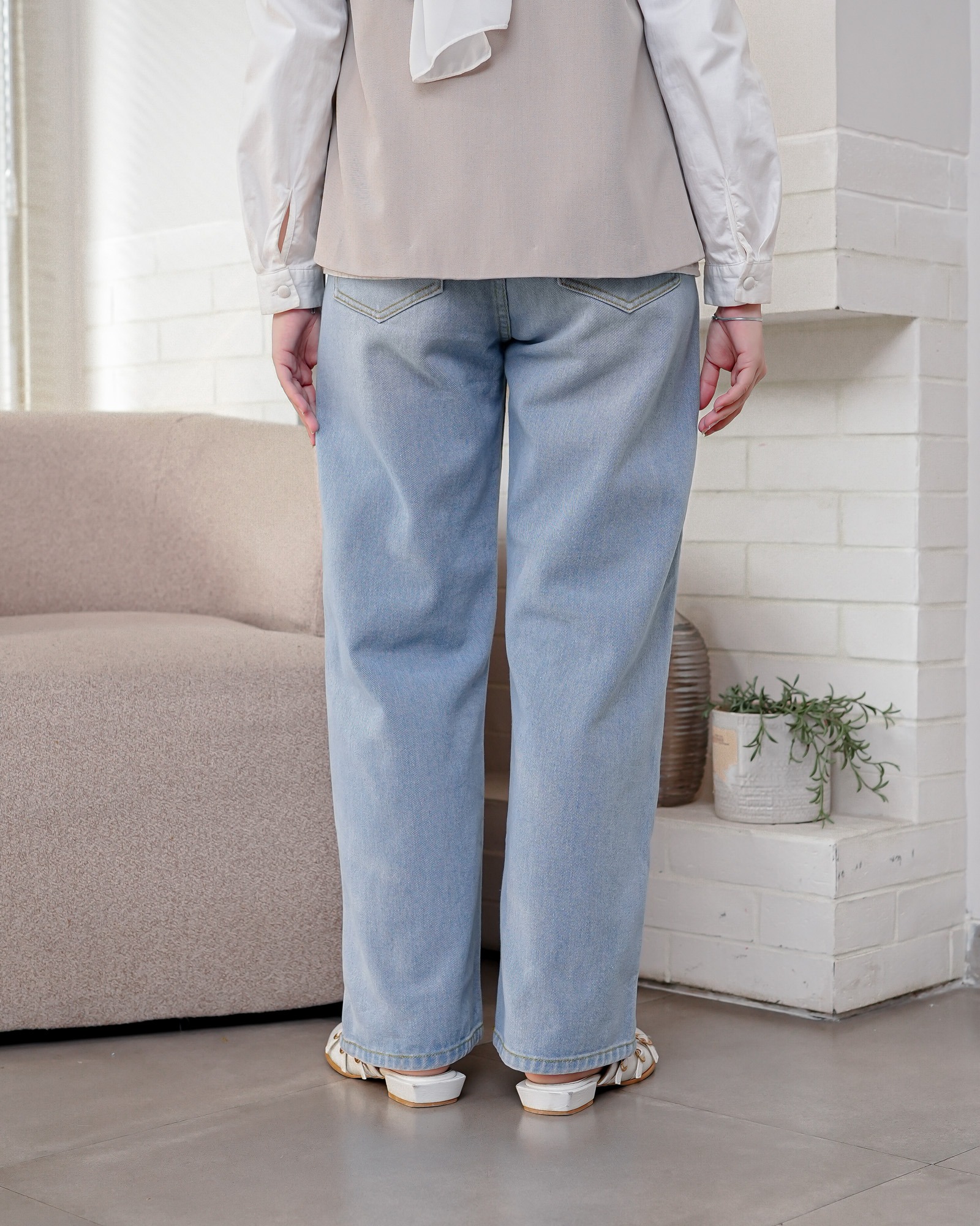 Zysku Xena | Alma Straight Jeans - 3 Warna | Celana Denim Lurus Longgar