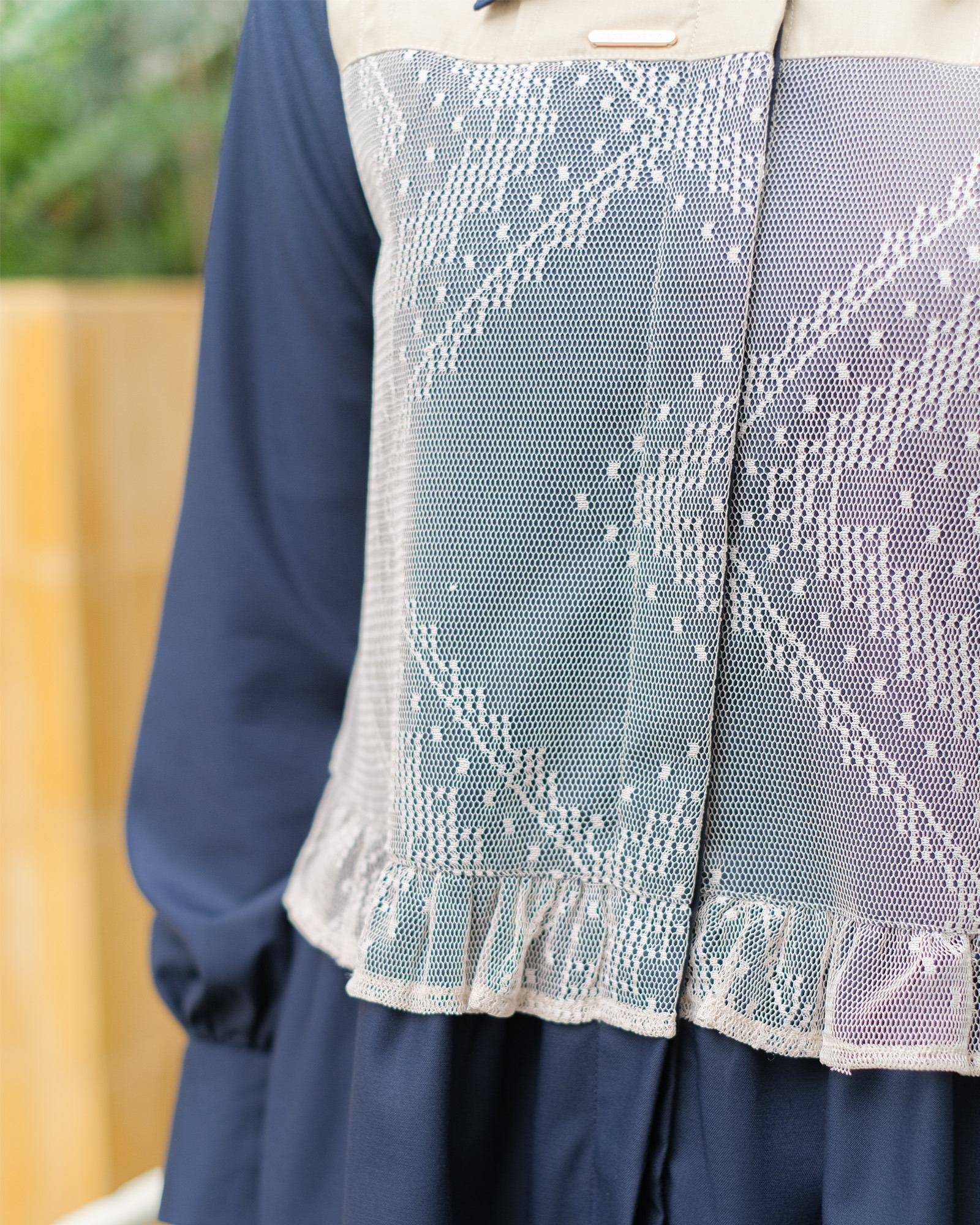 Zysku Xena | Ravine Lace Overlay Shirt - 3 Warna | Kemeja Kantor Formal Wanita Lengan Panjang