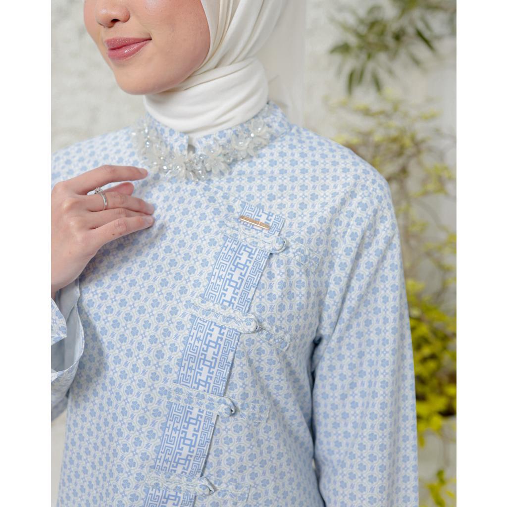 Zysku Xena | Minor Defect | Yerin Top - 3 Warna | Atasan Print Busui Friendly Lebaran Cheongsam Chinese