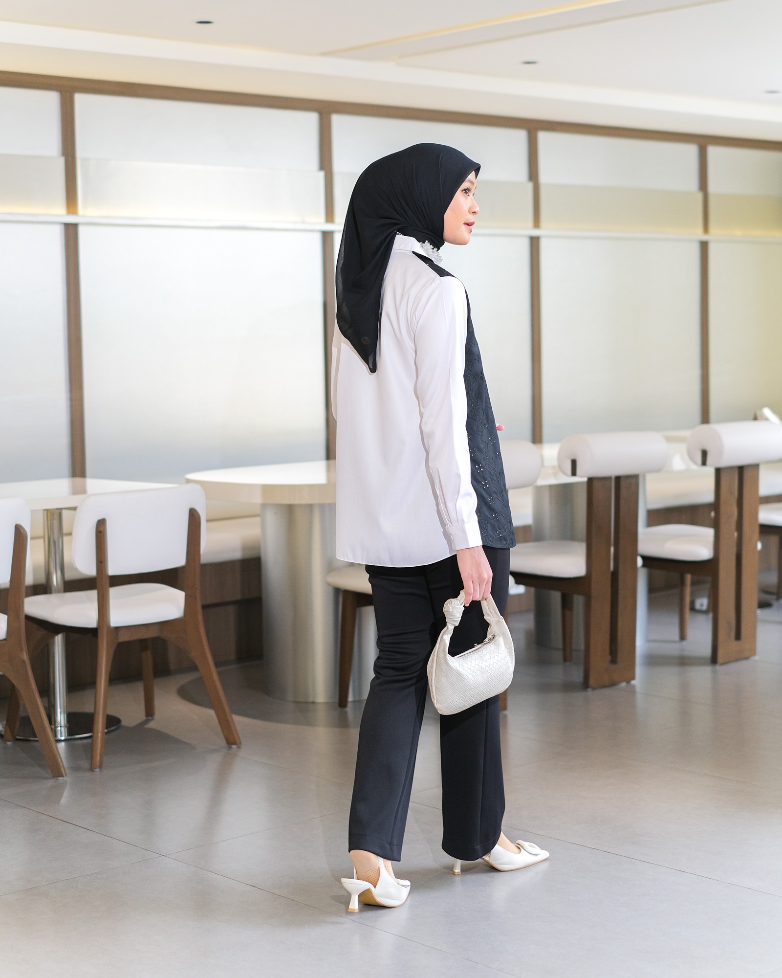 Zysku Xena | Seraz Shirt | Kemeja Polos Kantor Wanita Lengan Panjang Kombinasi Katbol
