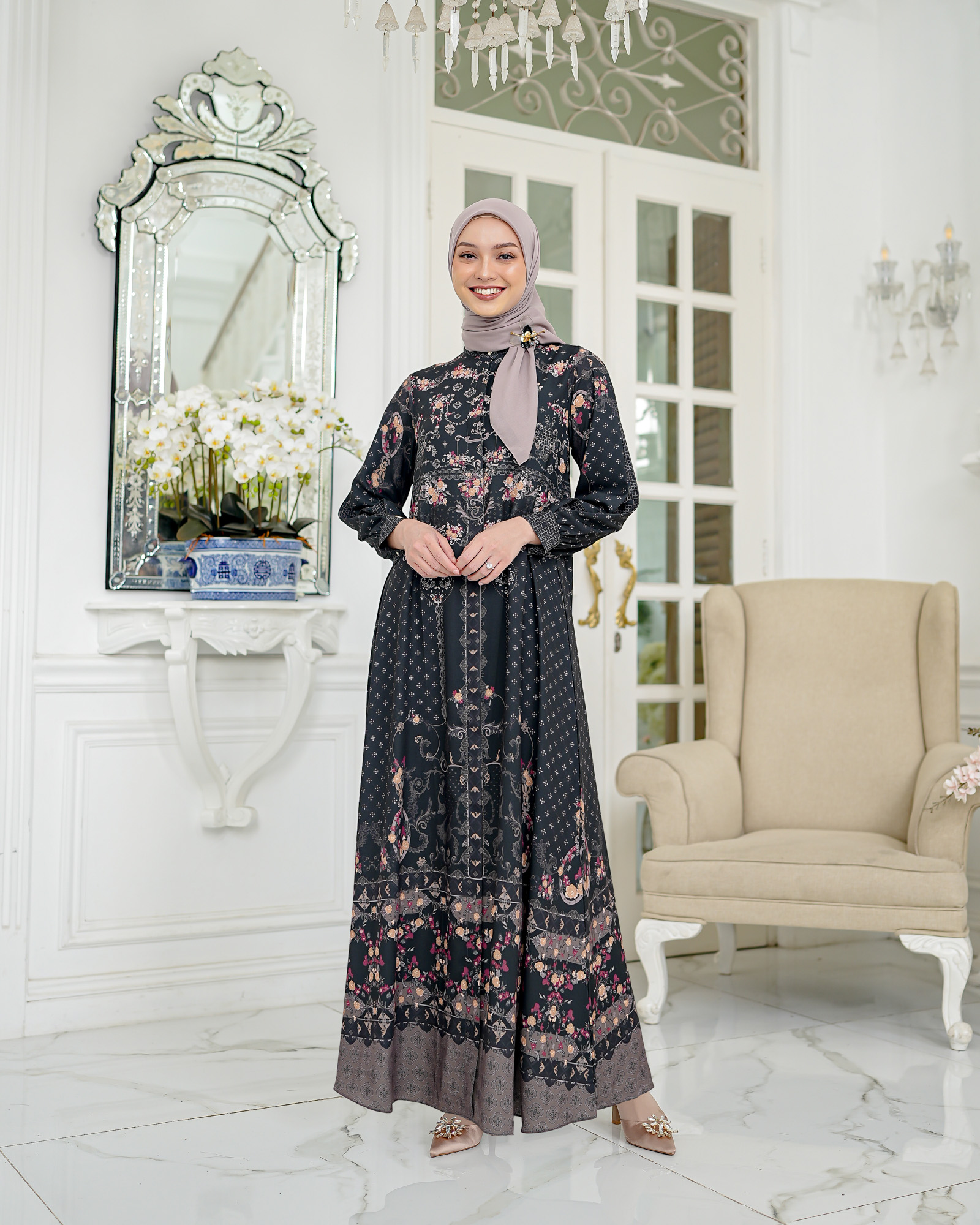 Zysku Xena | Ethereal Dress | Sarimbit Gamis Kancing Depan Busui Friendly