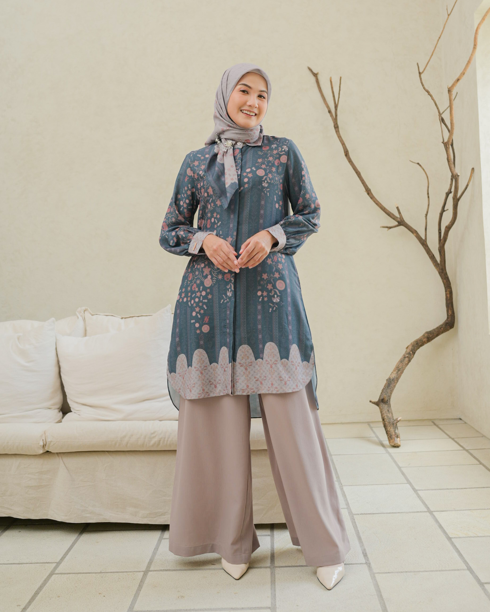 Zysku Xena | Afrin Tunic | Sarimbit Atasan Kancing Depan Busui Friendly