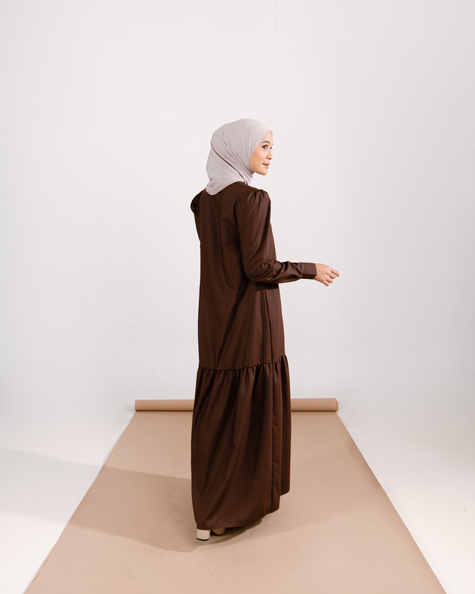 Zysku Xena | Lavatera Dress | Sarimbit Polos Bordir Gamis Kancing Depan Busui Friendly