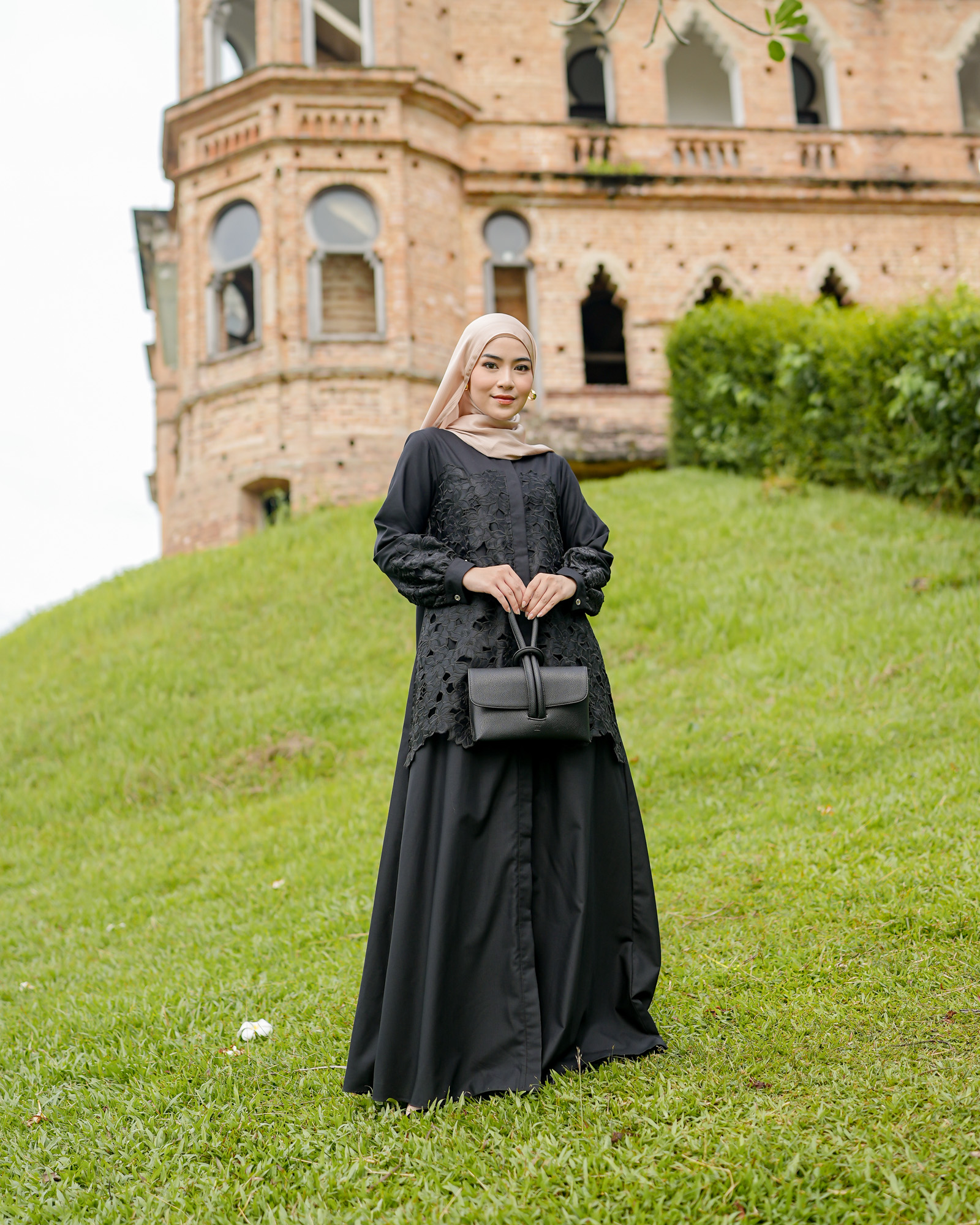 Zysku Xena | Mooi Abaya | Dress Kemeja Wanita Lengan Panjang Organza Bordir Brokat