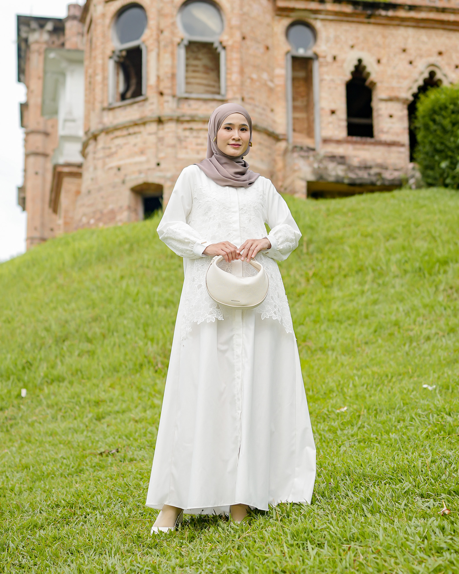 Zysku Xena | Mooi Abaya | Dress Kemeja Wanita Lengan Panjang Organza Bordir Brokat
