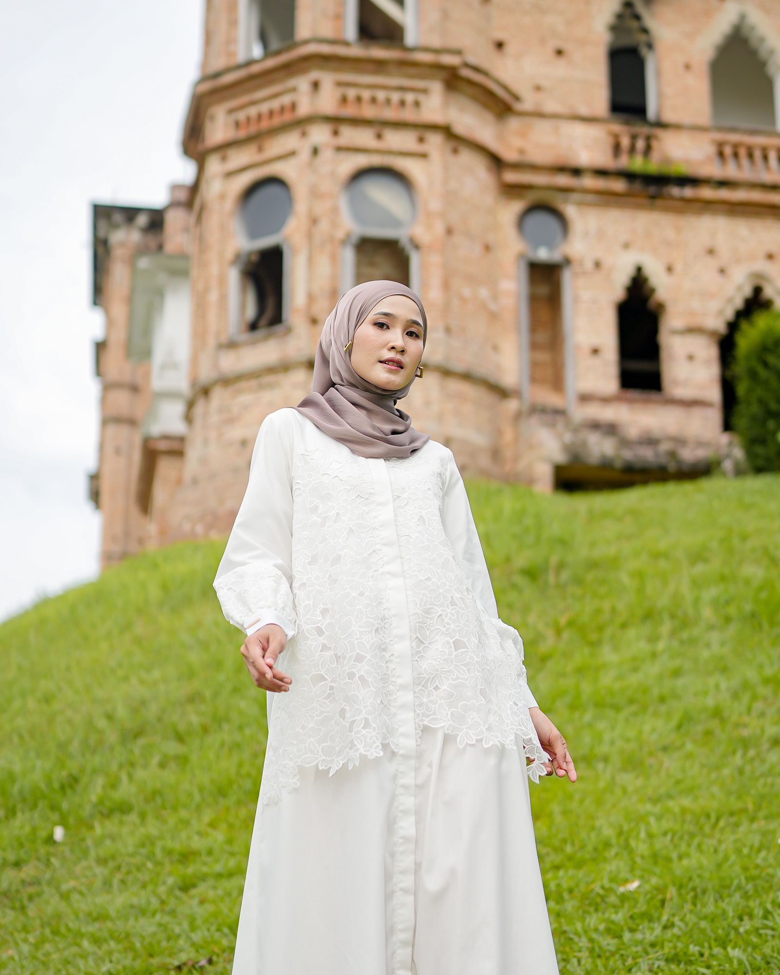 Zysku Xena | Mooi Abaya | Dress Kemeja Wanita Lengan Panjang Organza Bordir Brokat