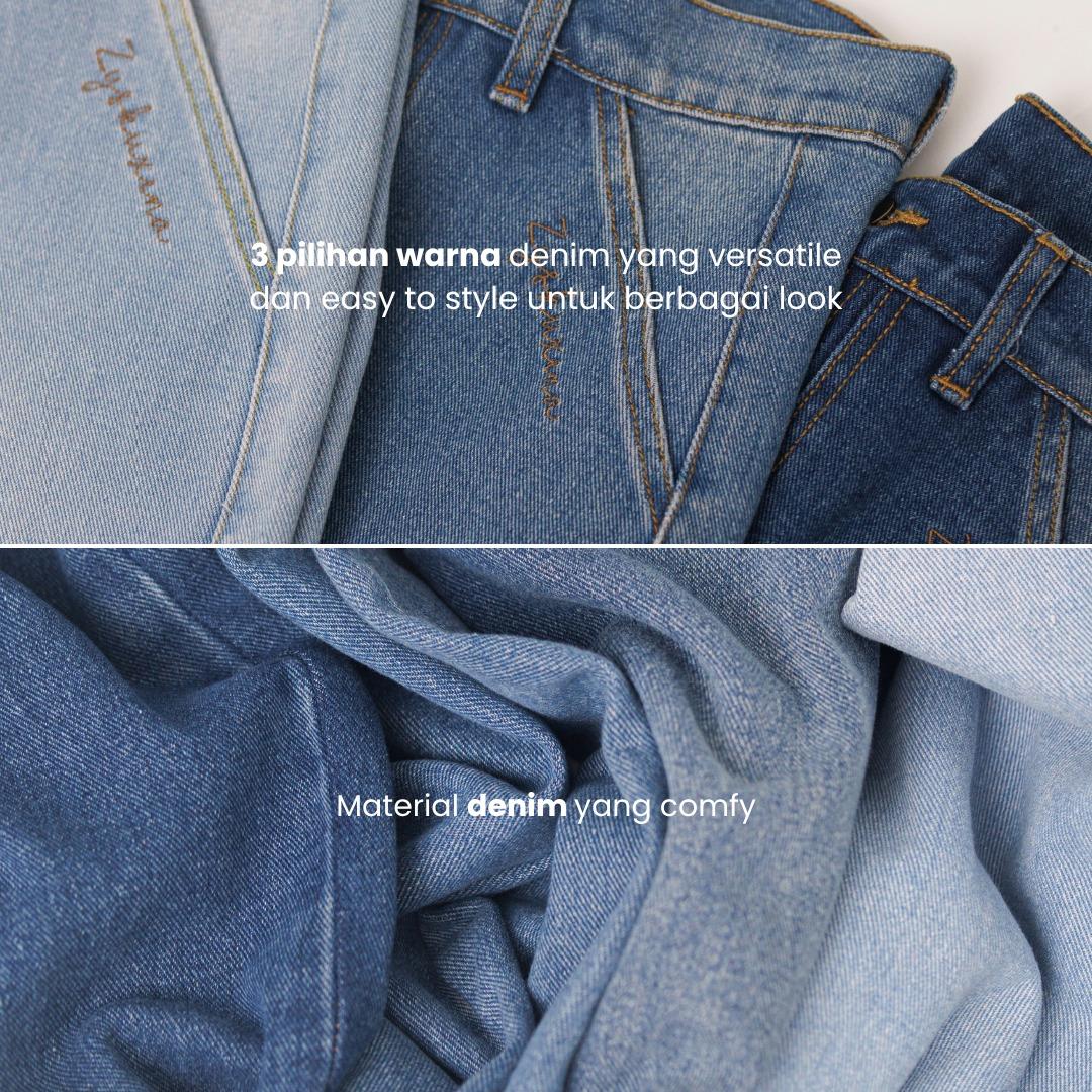 Zysku Xena | Minor Defect | Alma Straight Jeans - 3 Warna | Celana Denim Lurus Longgar