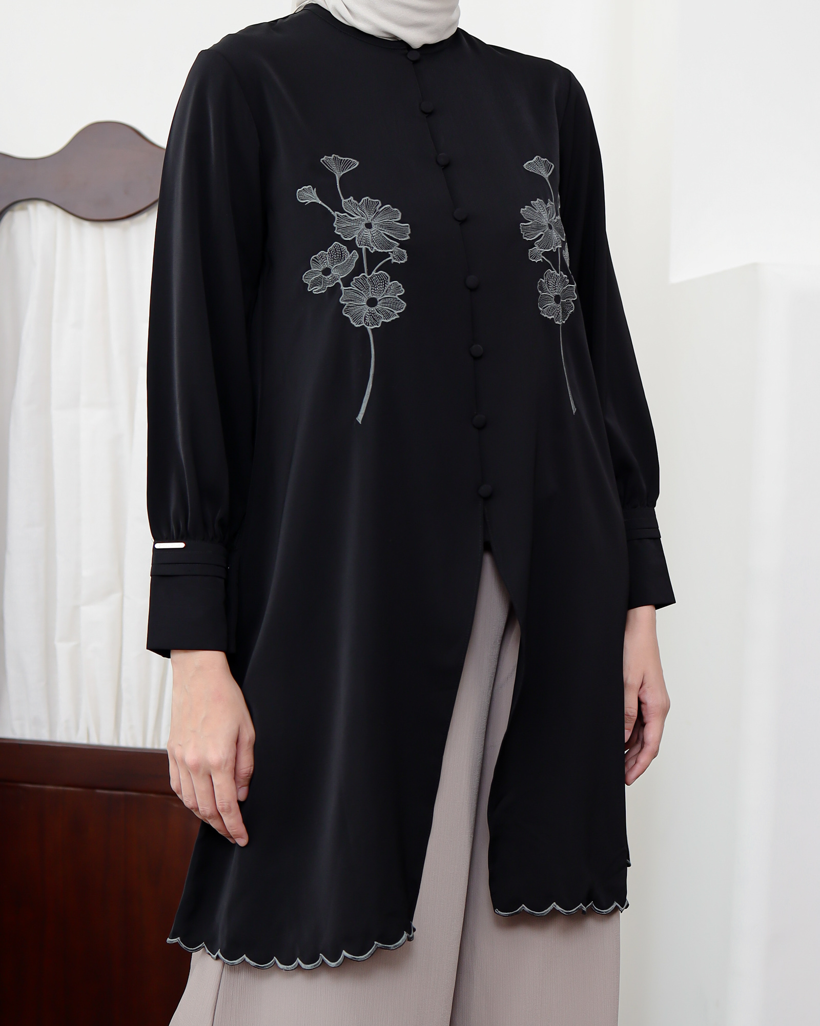Zysku Xena | Vionne Tunic - 6 Warna | Atasan Tunik Bordir Lengan Panjang