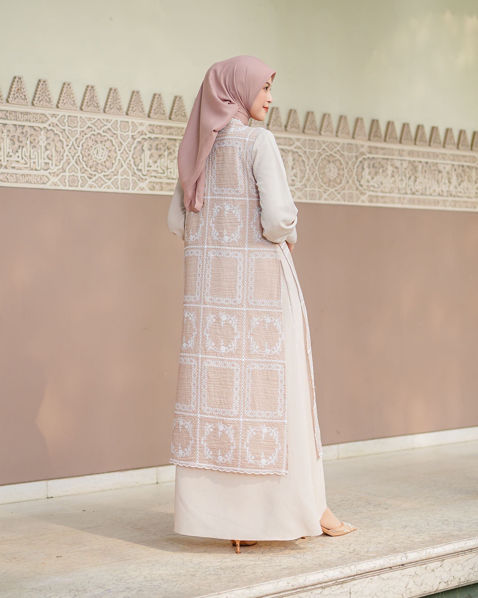 Zysku xena | Petra Dress - 4 Warna | Gamis abaya lebaran bordir rompi