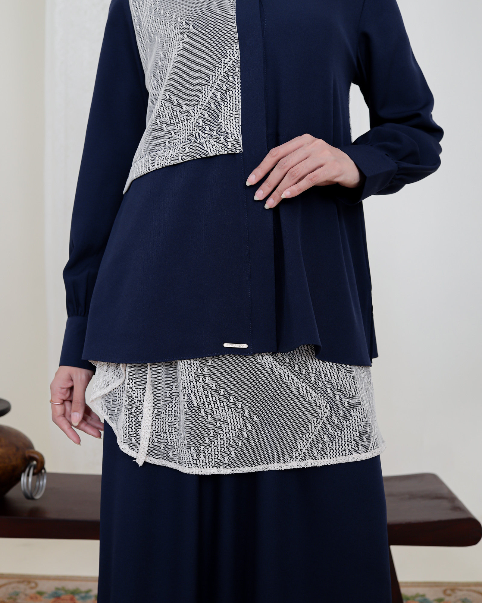 Zysku Xena | Bluey One Set - 2 Warna | Setelan Kemeja Rok Apron Busui Friendly
