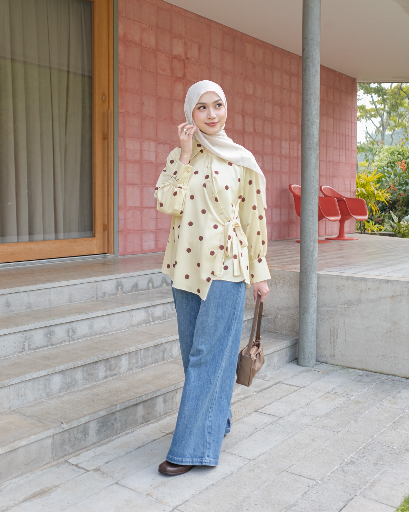 Zysku Xena | Nerine Blouse - 5 Warna | Atasan Kemeja Polkadot Casual