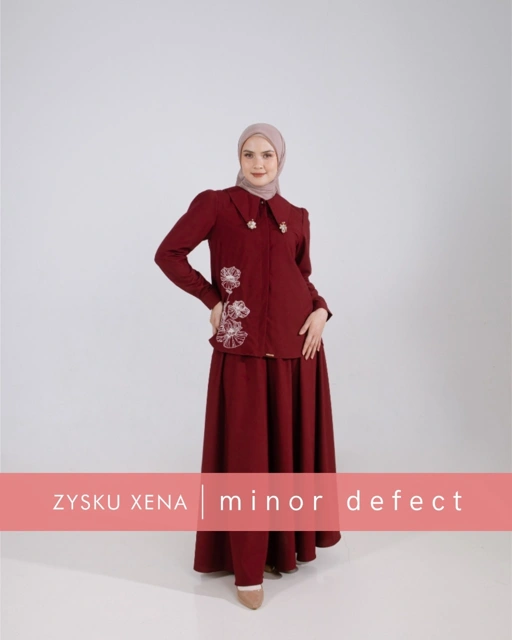 Image of Zysku Xena | Minor Defect |  Lavatera One Set Shirt & Skirt | Sarimbit Polos Bordir Atasan Kulot Busui Friendly