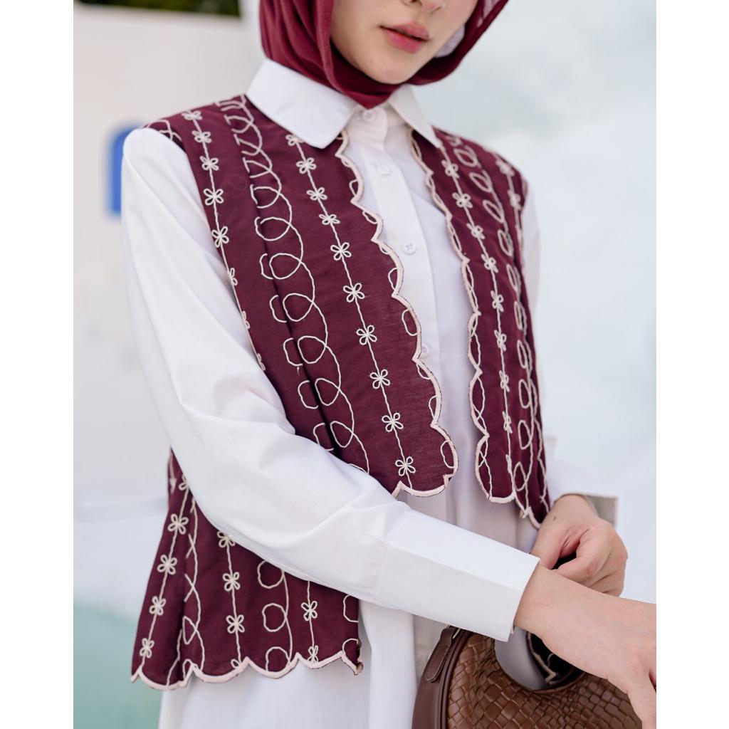 Zysku Xena | Daisy Shirt | Minor Defect | Kemeja Layer Katun Bordir Lengan Panjang Wanita