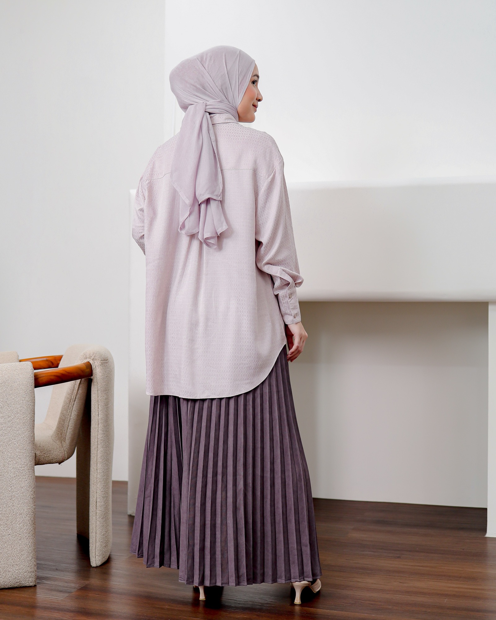 Zysku Xena | Sona Shirt - 5 Warna | Kemeja Filo Bordir Oversize Longgar Lengan Panjang Wanita